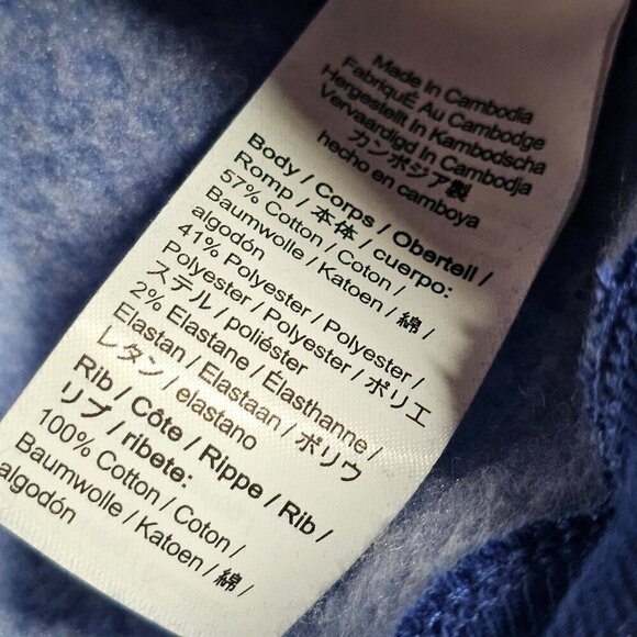 J. Crew Heritage Fleece Cropped Hoodie Sweatshirt Harbor View #BW072 Women's XXS - Picture 6 of 11